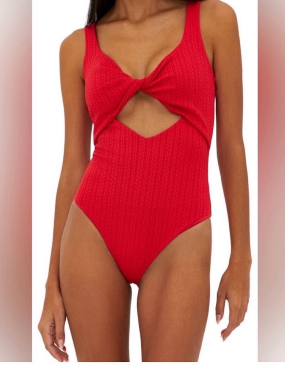 Beach Riot Red Twist Cutout One-Piece Swimsuit